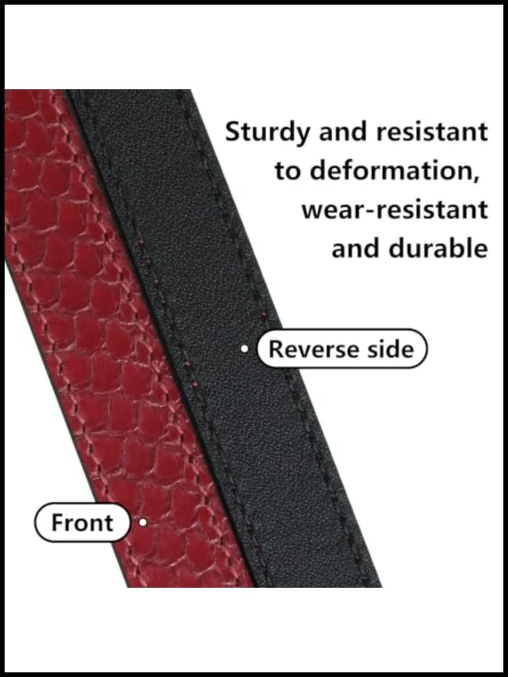 Luxury Italian Epsom Cowhide Skinny Leather Belt - Adjustable Alloy Turn Lock